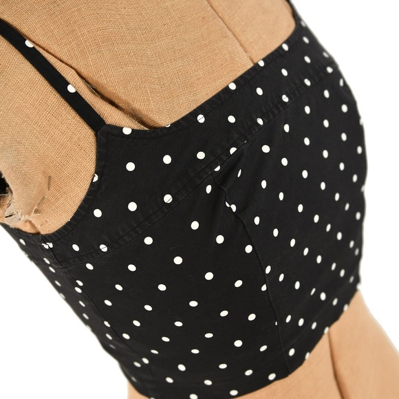 Vintage 90s Black & White Polka Dot Spaghetti Strap Bustier Crop Tank Top Small - Picture 4 of 5